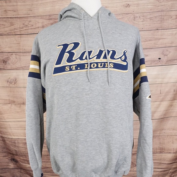 VINTAGE ST LOUIS RAMS LOGO GREY PULLOVER HOODIE MENS SIZE XXL 2XL LEE SPORT - Picture 4 of 8